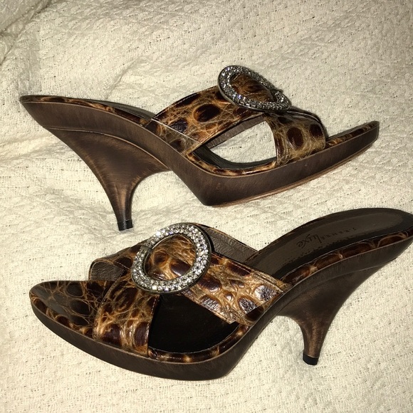 J.Renee Shoes J Rene Luxe Brown Croco Leather Heels 8m